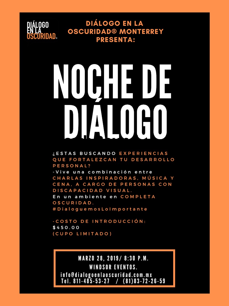 Noches de Diálogo: conferencias inspiradoras en la oscuridad – marzo 28